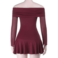 Elegant slim-fitting one-shoulder hip-wrapped dress with chest pads - Thumbnail 3