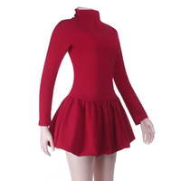 Irregular hem high collar dress with umbrella skirt - Thumbnail 2