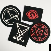 Satanic Symbols Goth Metal Sew-on Patch Set Collection - Thumbnail 2