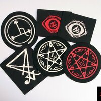Satanic Symbols Goth Metal Sew-on Patch Set Collection - Thumbnail 3