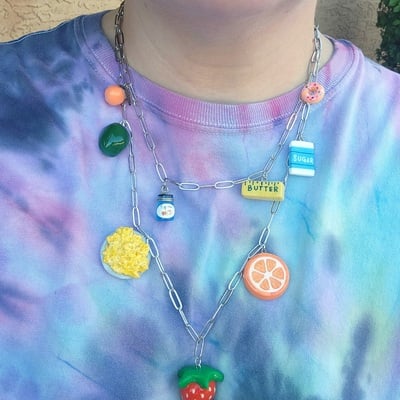 Breakfast in bed necklace