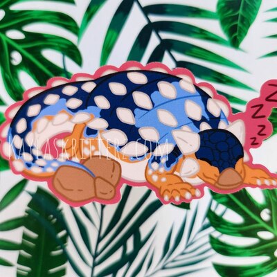 Slate ankylosaurus- vinyl sticker