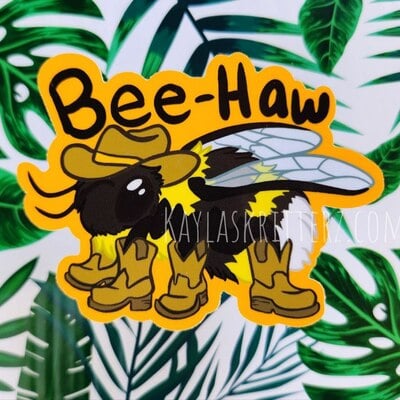 Bee haw! - vinyl sticker