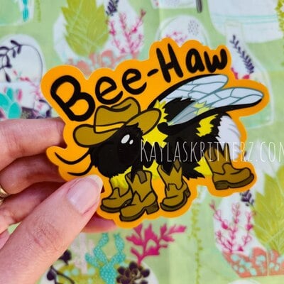 Bee haw! - vinyl sticker