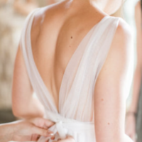 Simple Wedding Dresses Bridal Gown V Neck  - Thumbnail 1