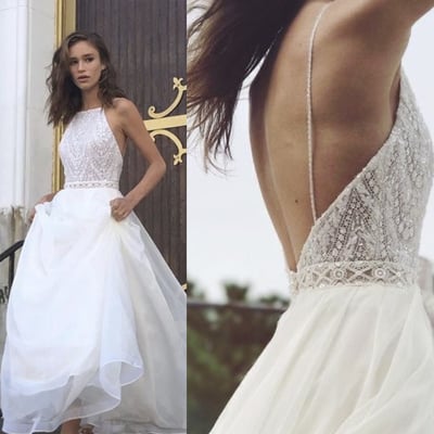 Wedding Dresses Bridal Gown Backless with Rhinestones