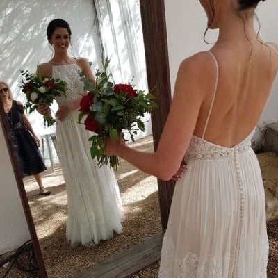 Halter wedding dresses bridal gown with lace tulle