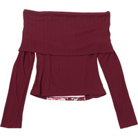 Fashionable and versatile plant print one-shoulder long-sleeved T-shirt top - Thumbnail 3