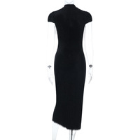 New Chinese style silver velvet cheongsam dark style sexy slim cheongsam dress - Thumbnail 4