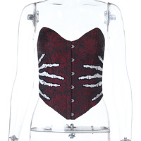 Gothic Palace Retro Jacquard Tube Top - Thumbnail 3