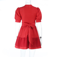 Pearl red dress new versatile comfortable slim hot girl skirt - Thumbnail 2
