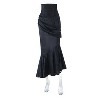 Irregular high waist fishtail skirt Gothic style sexy slim all-match long skirt - Thumbnail 4