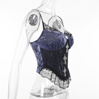 Temperament rose composite lace purple suspenders - Thumbnail 2