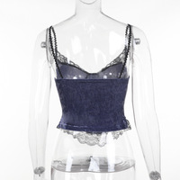 Temperament rose composite lace purple suspenders - Thumbnail 3