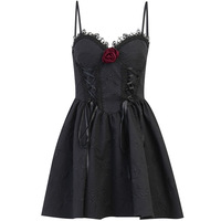 Sexy lace suspender skirt women's fashion temperament jacquard dress - Thumbnail 1