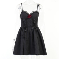 Sexy lace suspender skirt women's fashion temperament jacquard dress - Thumbnail 3
