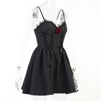 Sexy lace suspender skirt women's fashion temperament jacquard dress - Thumbnail 5