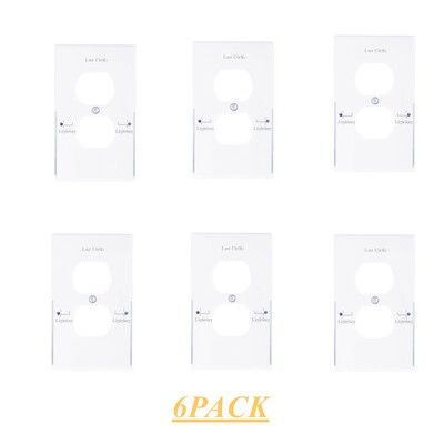 6pack wall outlet plate led night light, illuminated plug cover with sensor inductive guidelight easy snap on no wire or battery needed 