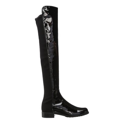 Women's patent leather high-top knight boots