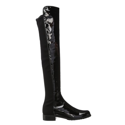 Women's patent leather high-top knight boots