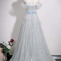 Shiny Sequins Long A-Line Prom Party Dress - Thumbnail 2