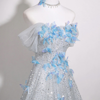 Shiny Sequins Long A-Line Prom Party Dress - Thumbnail 3