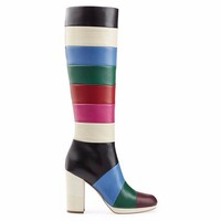 Contrast color block women's rainbow boots - Thumbnail 3