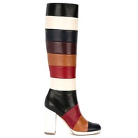 Contrast color block women's rainbow boots - Thumbnail 1