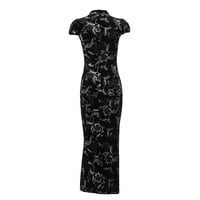 New Chinese style hot stamping improved cheongsam slit dress - Thumbnail 2