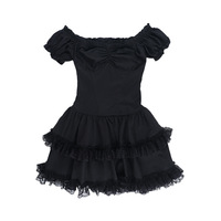 One-shoulder two-wear dress subculture Gothic style sexy hot girl slim short skirt - Thumbnail 1