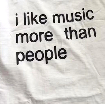 Free Shipping-I LIKE MUSIC MORE THAN PEOPLE TEE