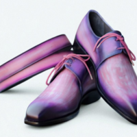 Crafted Leather Classic Men Pink Patina Leather Oxford Dress Shoes - Thumbnail 1