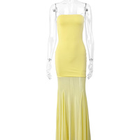 Sleeveless dress sexy internet celebrity mesh hip skirt - Thumbnail 3