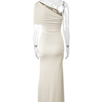 Sexy off-shoulder dress with ribbons and pleated maxi dress - Thumbnail 4