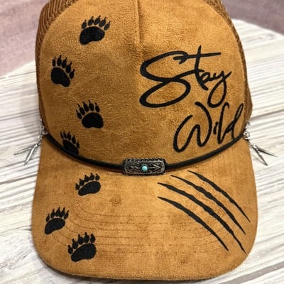 "stay wild" silkscreen stencil for baseball caps 