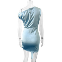 Sexy pleated dress with ribbons and off-the-shoulder short sleeves - Thumbnail 3