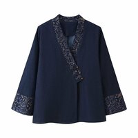 jacquard denim-effect kimono coat - Thumbnail 1
