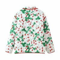 Loose lapel fashionable printed cotton-padded jacket - Thumbnail 2
