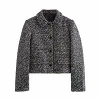 Stylish Single-Breasted Sequined Textured Overcoat - Thumbnail 1