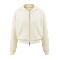 Slouchy Hooded Zipper Long Sleeve Cardigan - Thumbnail 3