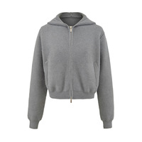 Slouchy Hooded Zipper Long Sleeve Cardigan - Thumbnail 5