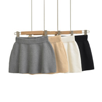 Street Fashion Casual Elastic Waist Knit Skirt - Thumbnail 3