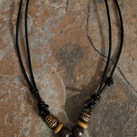 SEASHELL WARRIOR NECKLACE/CHOKER 🐚💫 READY-MADE ⏳️🎨 UNISEX (ADJUSTABLE) By Nubian Collection Artwear 👑 - Thumbnail 2