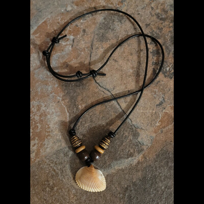 SEASHELL WARRIOR NECKLACE/CHOKER 🐚💫 READY-MADE ⏳️🎨 UNISEX (ADJUSTABLE) By Nubian Collection Artwear 👑