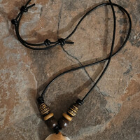 SEASHELL WARRIOR NECKLACE/CHOKER 🐚💫 READY-MADE ⏳️🎨 UNISEX (ADJUSTABLE) By Nubian Collection Artwear 👑 - Thumbnail 1