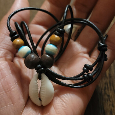 Cowrie shell warrior necklace/choker 🐚💫 ready-made ⏳️🎨 unisex (adjustable) by nubian collection artwear 👑