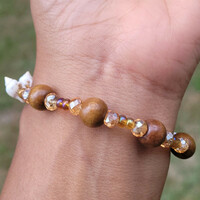 TRIBAL SEASHELL BRACELET 🐚 READY-MADE 🎨 (7 & 1/2 INCHES) By Nubian Collection Artwear 👑  - Thumbnail 3