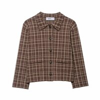 Fashionable and versatile plaid knitted jacket - Thumbnail 2