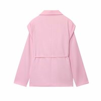 Fashionable and versatile wide shoulder belt silhouette suit jacket - Thumbnail 2