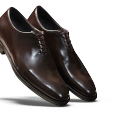 Crafted leather classic men wholecut dark brown patina leather oxford lace up dress shoes - Thumbnail 1